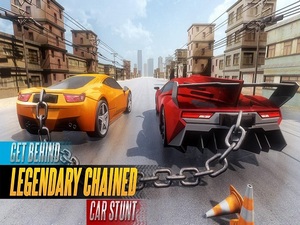 Chained Car Stunts Race Mega Ra
